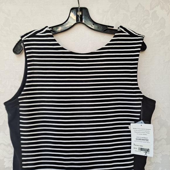 Athleta Mala Black White Scoop Back Sleeveless Tank Dress szL - Picture 7 of 10